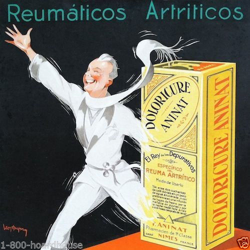 DOLORICURE ANINAT PAIN KILLER Cardboard Sign 1920s