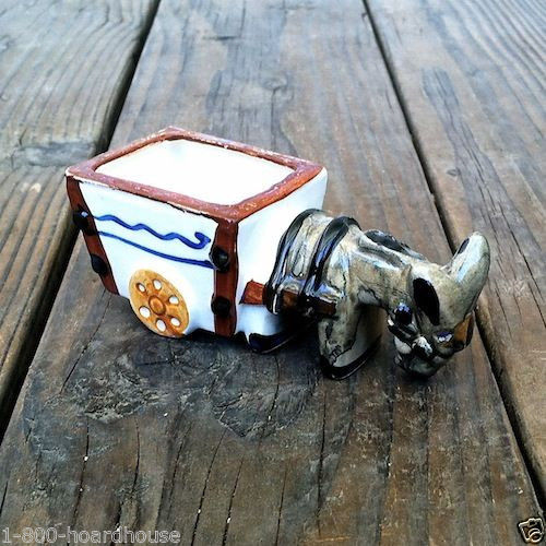Occupied Japan DONKEY MULE WAGON Flower Planter 1930s