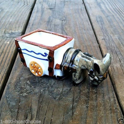 Occupied Japan DONKEY MULE WAGON Flower Planter 1930s