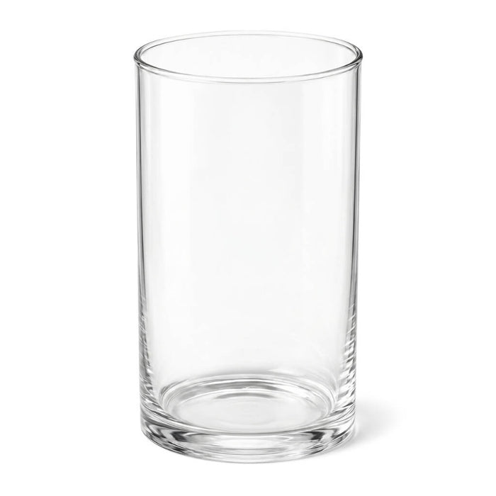 A 3.25"x6" clear glass cylinder holder
