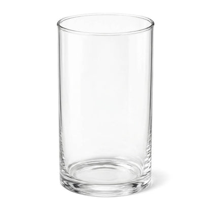 A 3.25"x6" clear glass cylinder holder