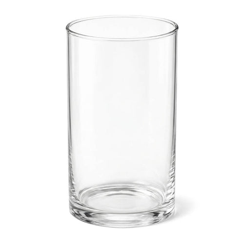 A 3.25"x6" clear glass cylinder holder
