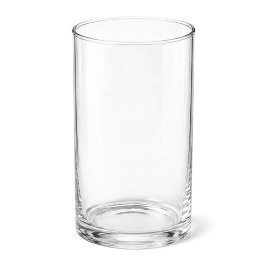 A 3.25"x6" clear glass cylinder holder