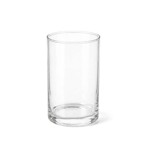 Cylinder Vase 3.25"x6" made of clear glass on a white backdrop