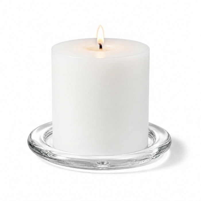 Eastland Glass Pillar Plate Round 4” Set of 12