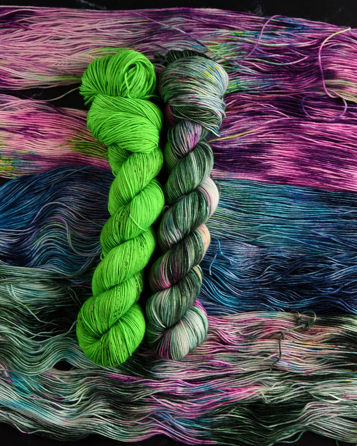Destination Yarn fingering weight yarn Electric Green