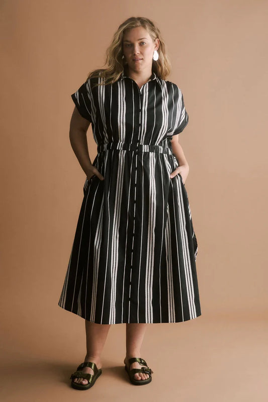 Elk - Reza Shirt Dress - Reza Print - Black - A1371BS25