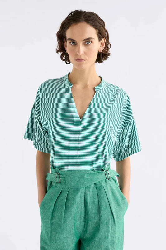 Elk The Label - Evve T Shirt - Bright Teal/White