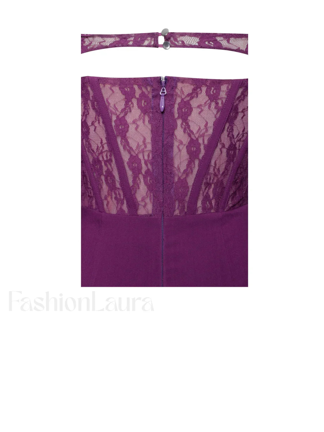 Elsie Purple Lace Charming and Crepe Mini Dress