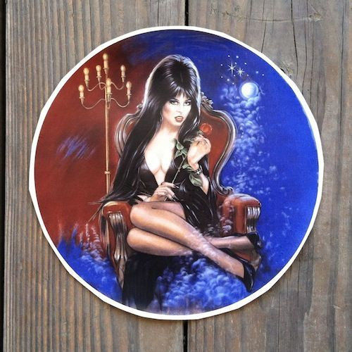 ELVIRA MISTRESS OF THE DARK Round Decal 1988