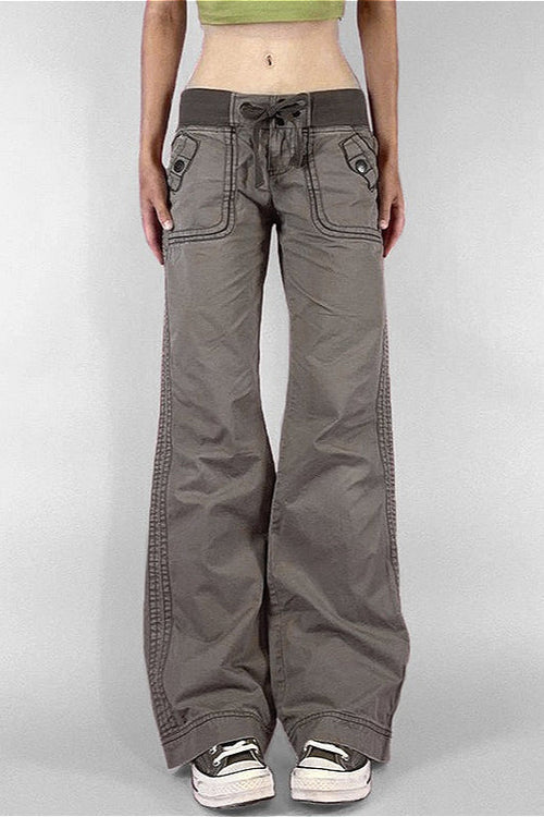 Street Style Low-Rise Cargo Jeans