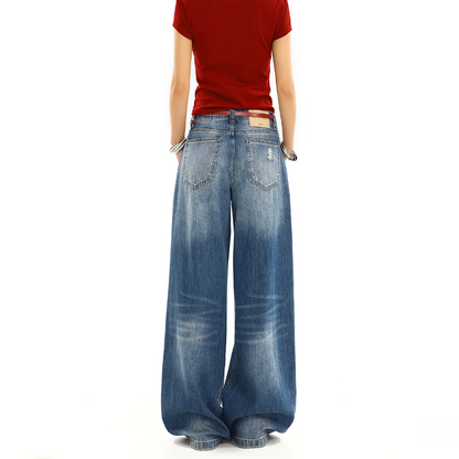 Gradient ripped low rise wide leg | Baggy Low Rise Jeans  | Festival Outfits Women