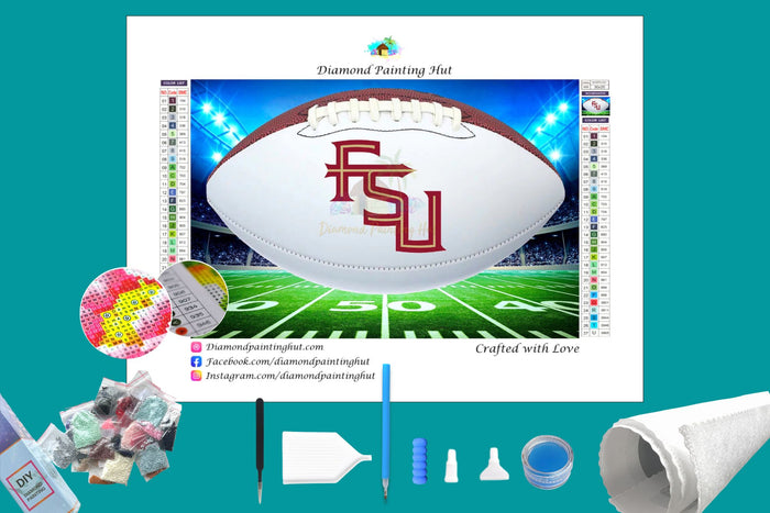 Florida State White NFL Football Diamond Painting-Diamond Painting Hut