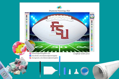 Florida State White NFL Football Diamond Painting-Diamond Painting Hut