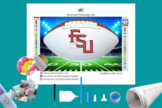 Florida State White NFL Football Diamond Painting-Diamond Painting Hut