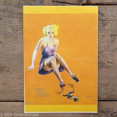 FORCED LANDING Elvgren Pinup Lithograph Print 1937
