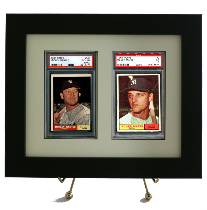 Framed Display for (2) PSA Graded Vertical Cards (NEW 8x10-size) - Graded And Framed