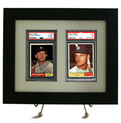 Framed Display for (2) PSA Graded Vertical Cards (NEW 8x10-size) - Graded And Framed