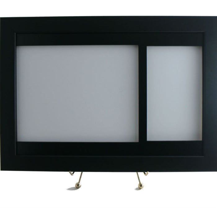 Framed Display for a PSA Perez Steele Postcard & 8 x 10 Horizontal Photo Opening (Black Design) - Graded And Framed