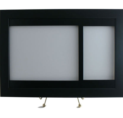 Framed Display for a PSA Perez Steele Postcard & 8 x 10 Horizontal Photo Opening (Black Design) - Graded And Framed