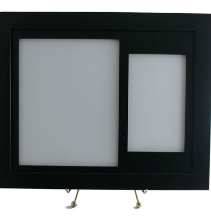 Framed Display for PSA Slabbed Perez Steele Postcard & 8 x 10 Vertical Photo Opening (Black Design) - Graded And Framed