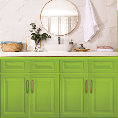 Retique It Furniture & Cabinet Paint in Mystic Moss, quart size, showing a painted cabinet surface with a smooth, matte finish.