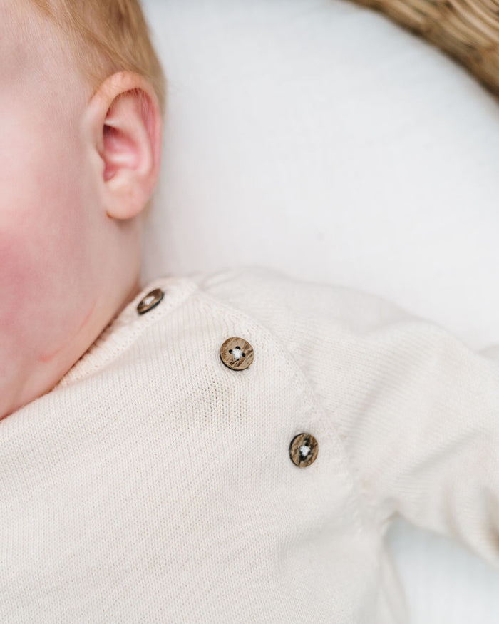 Giraffe Garden Embroidered Knit Baby Pullover Sweater (Organic Cotton)