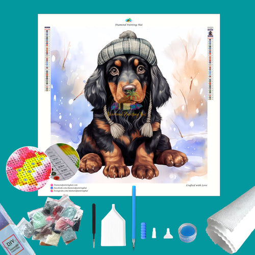 Gordon Setter Winter Diamond Painting