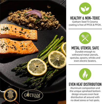 Gotham Steel 2pc Non-Stick Aluminum Fry Pans 9.5" & 5.5" Set