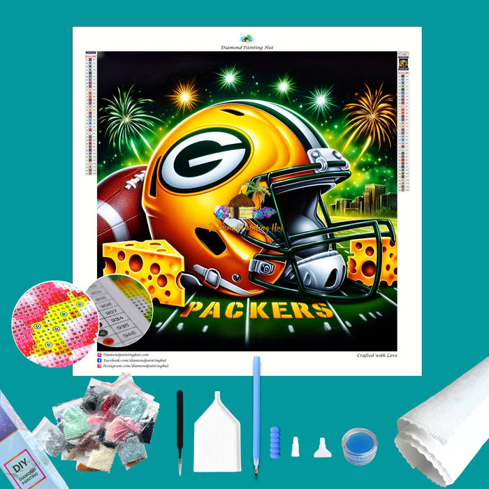 Green Bay Packers NFL Helmet Diamond Painting2