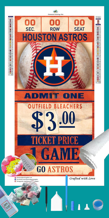 Houston Astros MLB Ticket Diamond Painting-Diamond Painting Hut