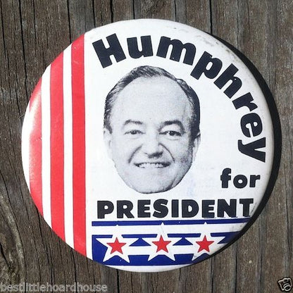 HUMPHREY FOR PRESIDENT Political Campaign Pin 1968