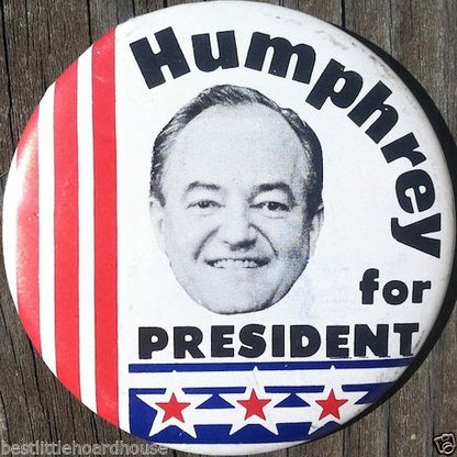 HUMPHREY FOR PRESIDENT Political Campaign Pin 1968