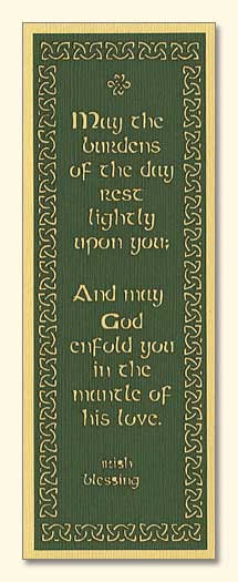 Irish Blessing Laser-Engraved Bookmark