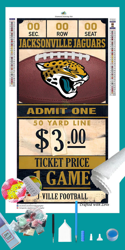 Jacksonville Jaguars NFL Ticket Diamond Painting-Diamond Painting Hut