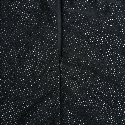 Textured mesh gloves sweetheart neck zip-up slit cami mini dress