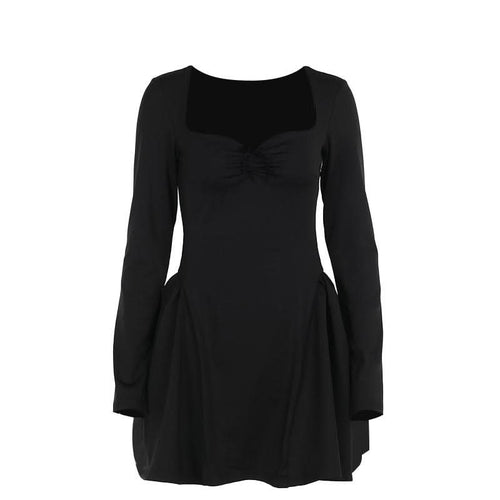 Long sleeve sweetheart neck bowknot mini dress  | Festival Outfits Women