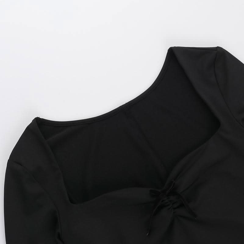 Long sleeve sweetheart neck bowknot mini dress  | Festival Outfits Women