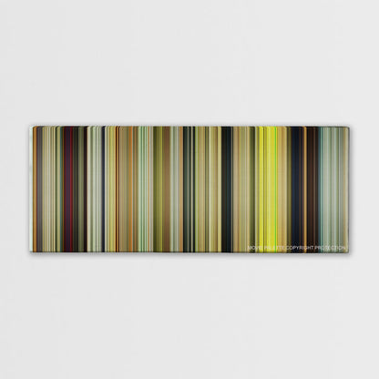Kong: Skull Island movie barcode canvas print, the whole film as stripes of color