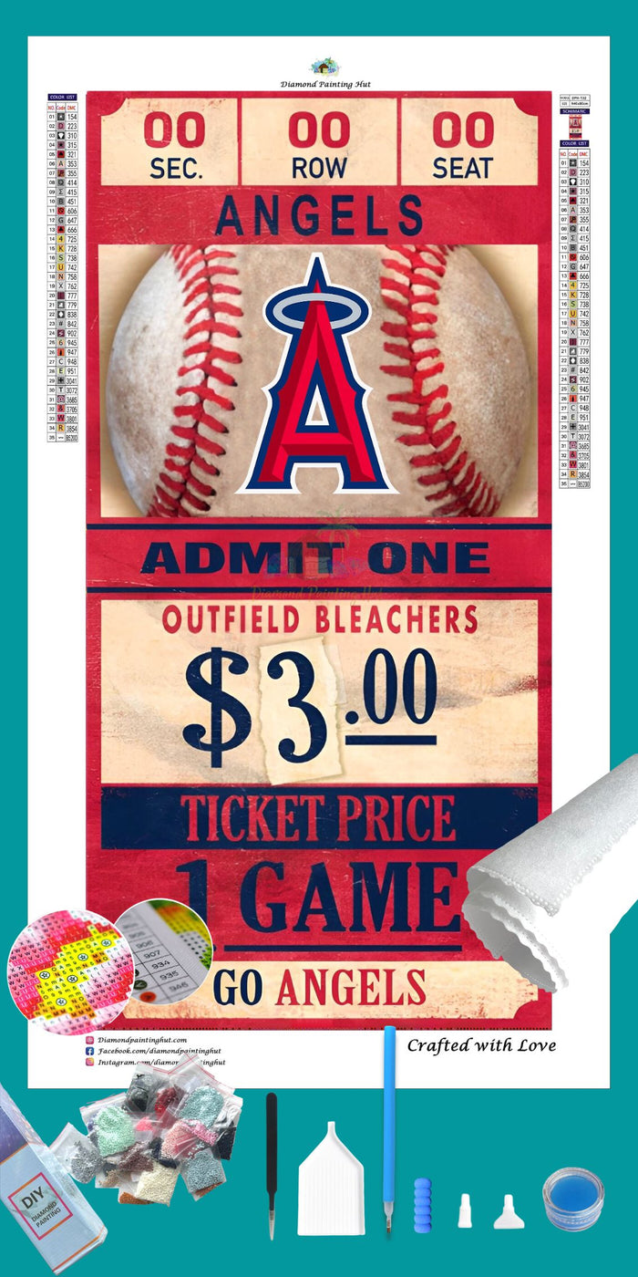 Angels MLB Ticket Diamond Painting-Diamond Painting Hut
