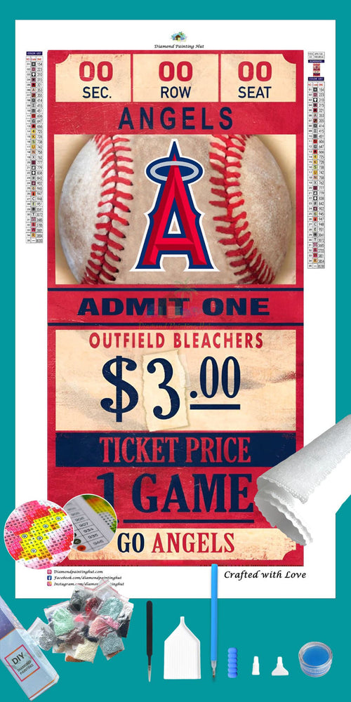 Angels MLB Ticket Diamond Painting-Diamond Painting Hut