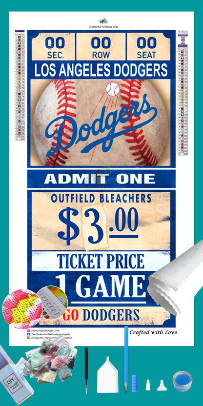 Los Angeles Dodgers MLB Ticket Diamond Painting-Diamond Painting Hut