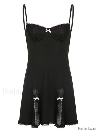 Lace Paneled Mini Dress
