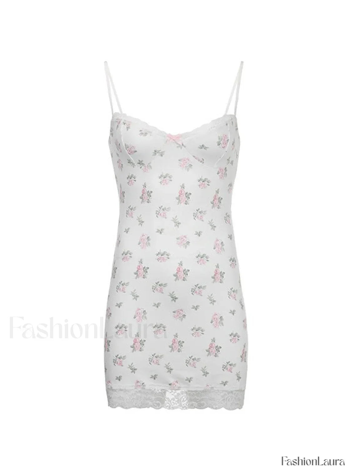 Lace Trim Floral Mini Dress