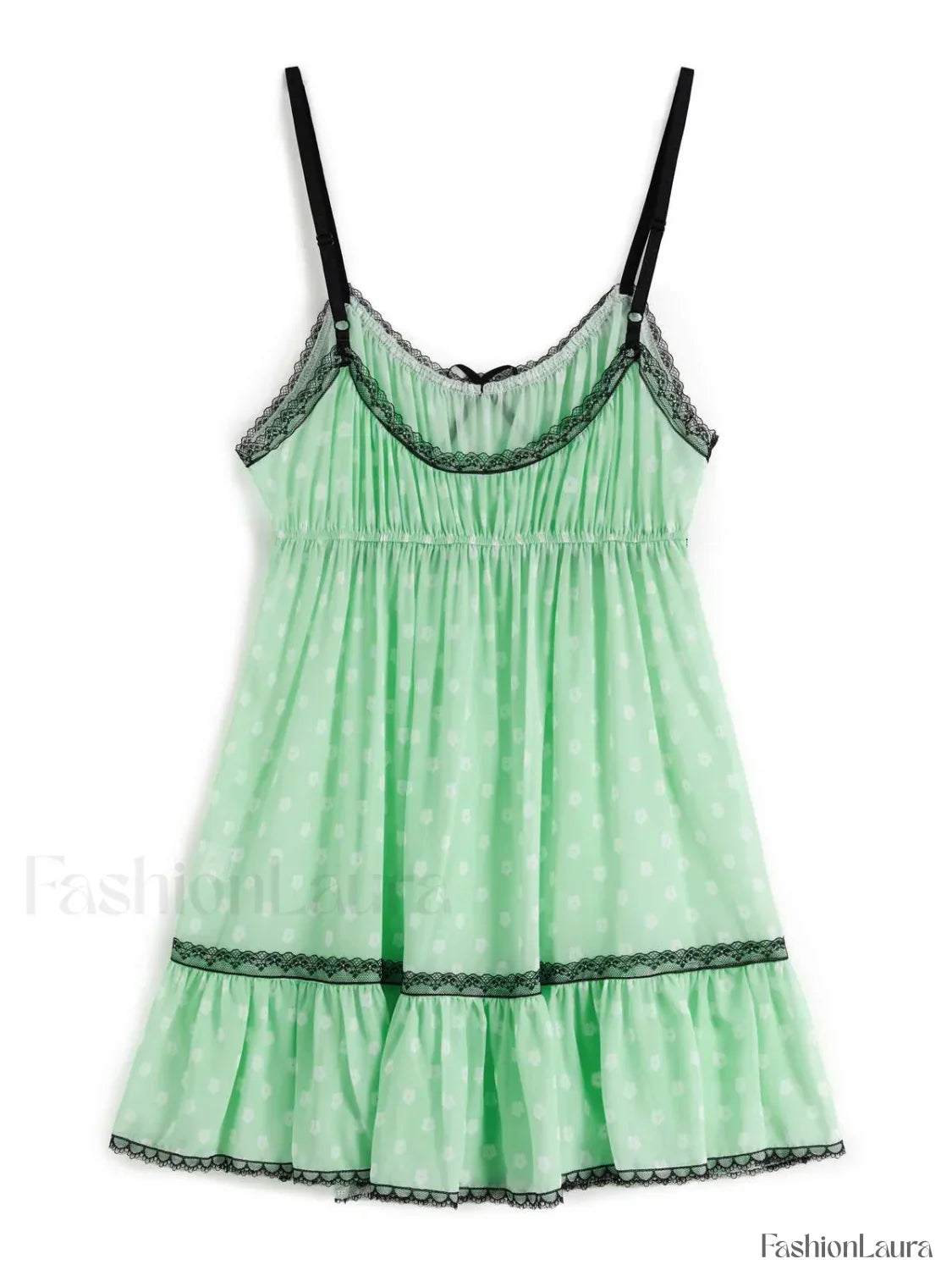 Lace Trim Floral Mini Dress