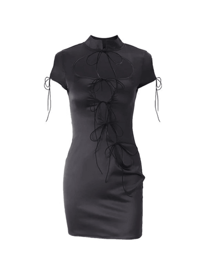 Lace Up Cutout Bodycon Mini Dress