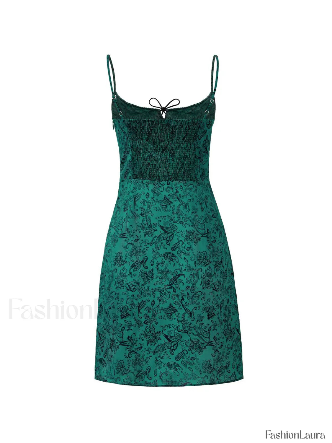 Lace Up Paisley Print Mini Dress
