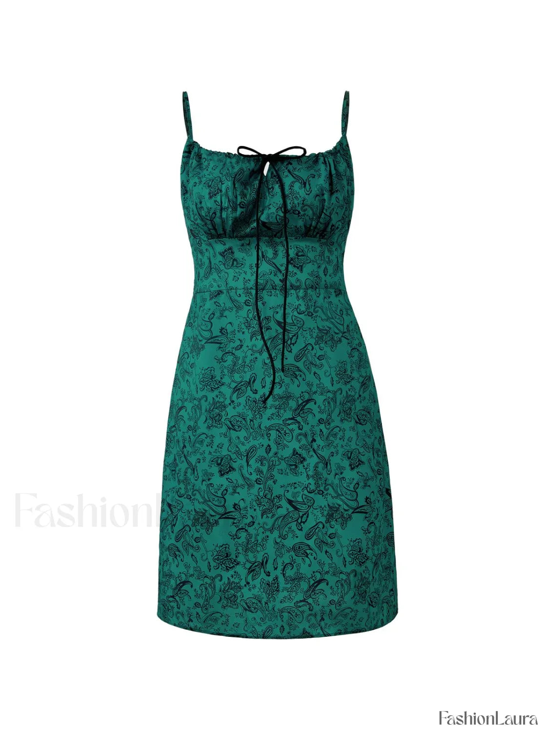 Lace Up Paisley Print Mini Dress