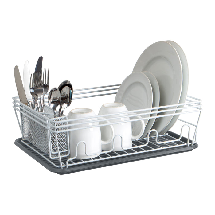 Laura Ashley Speckled Dish Rack Set-White