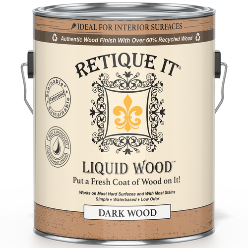Retique It Liquid Wood Dark interior paint applied to a wall for a rich, wood-like finish in a home interior setting.